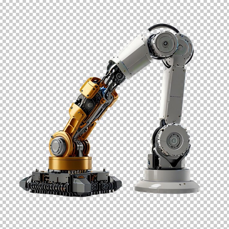 PSD robotic arm giving a cpu to another robot