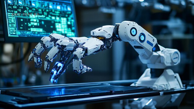 Robotic arm interacting with a computer interface