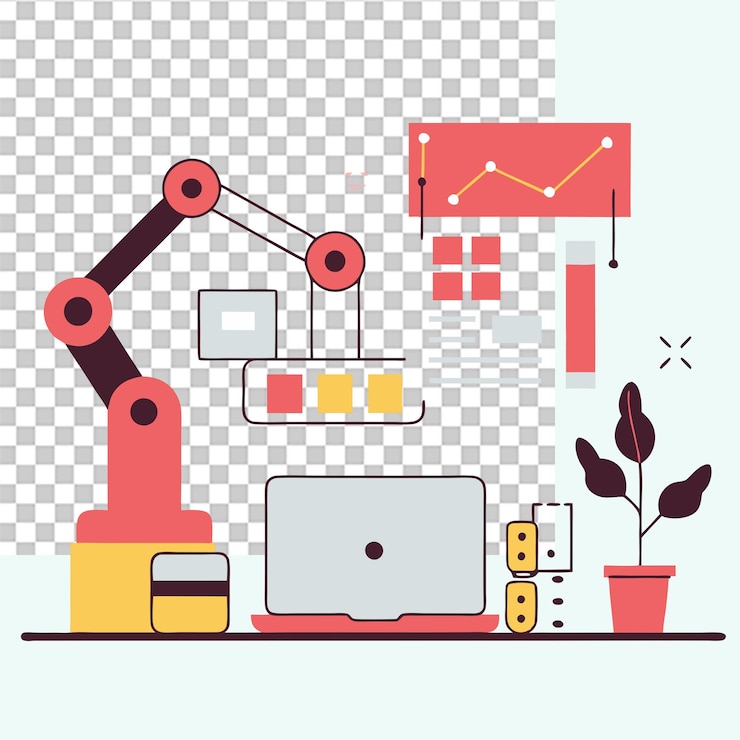 PSD robotic automation and ai integration in modern workspace