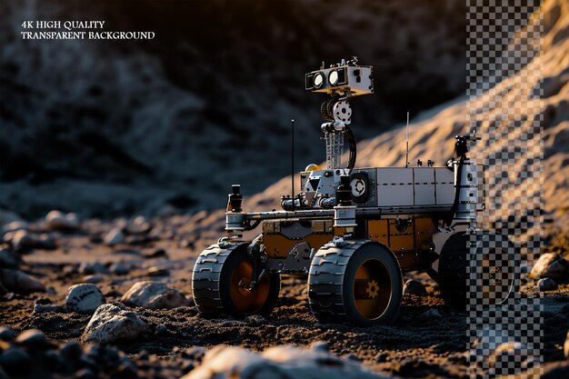 PSD robotic explorers sent to the martian surface to on transparent background