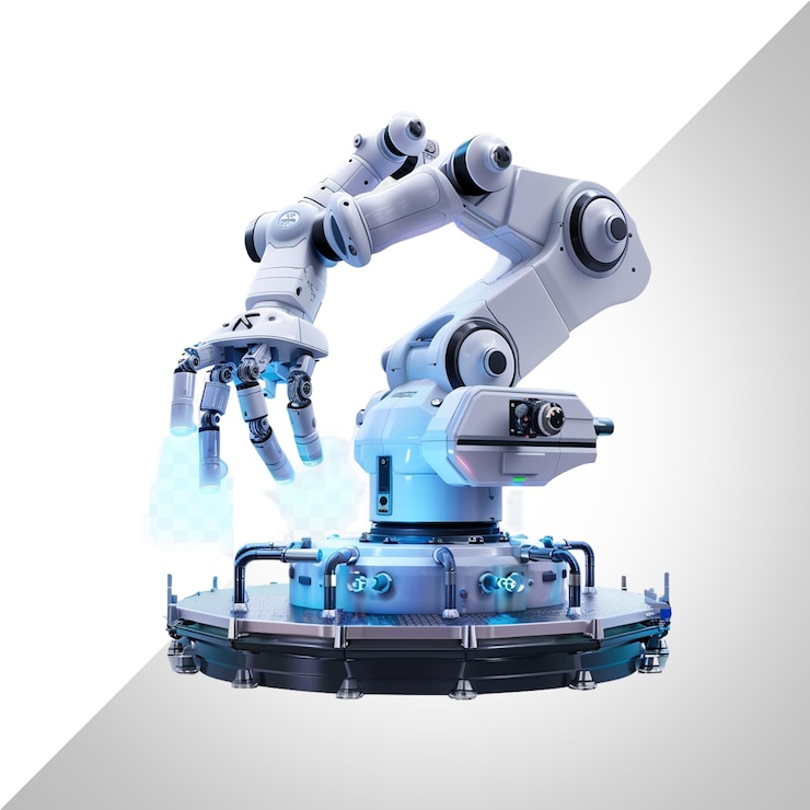PSD robotic surgical precision system isolated on transparent background