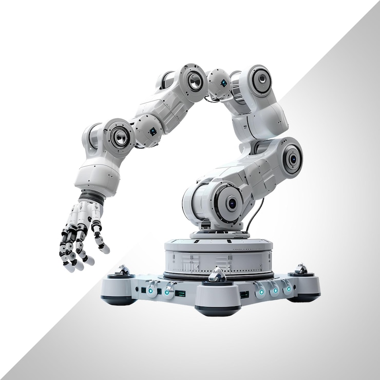 PSD robotic surgical precision system isolated on transparent background