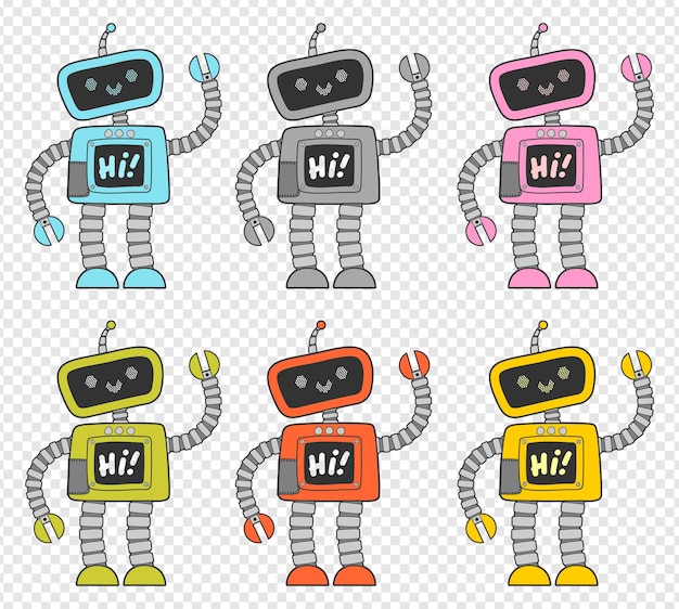 Robotin kuva ystävällinen sarjakuvahahmo psd