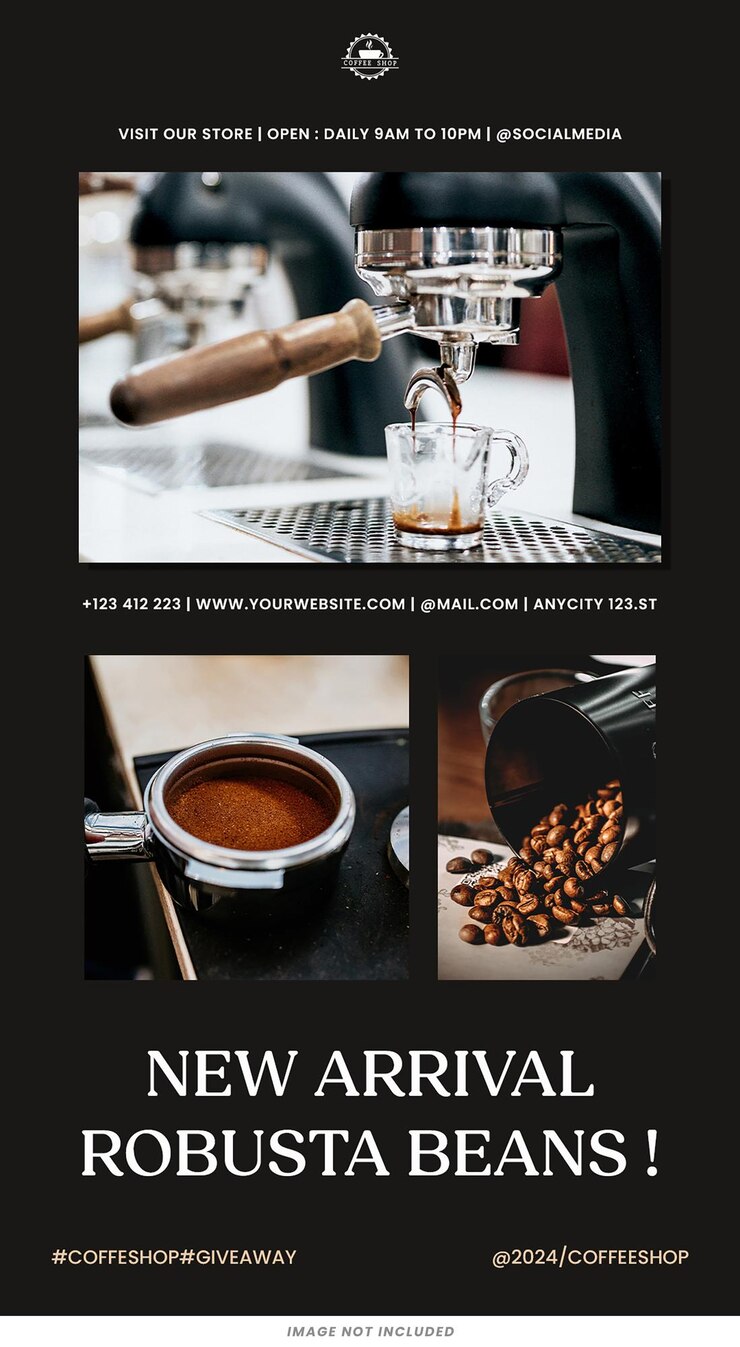 PSD robusta bean 커피 브랜딩 인스타그램 스토리 템플릿 psd 디자인