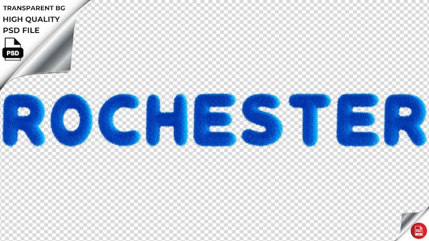 Rochester Typography Blue Fluffy Text Psd Przezroczyste