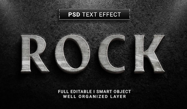 PSD effetto di testo psd in stile 3d rock