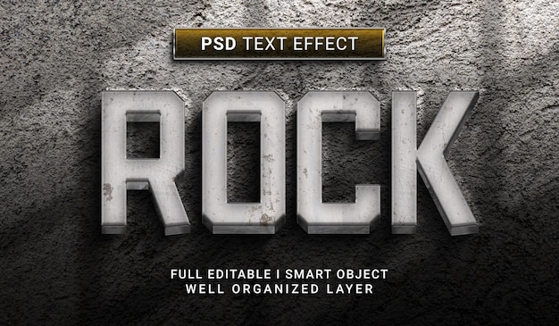 PSD effetto testo in stile rock 3d