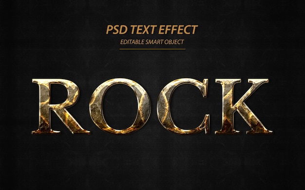 Rock 3d text style effect mockup