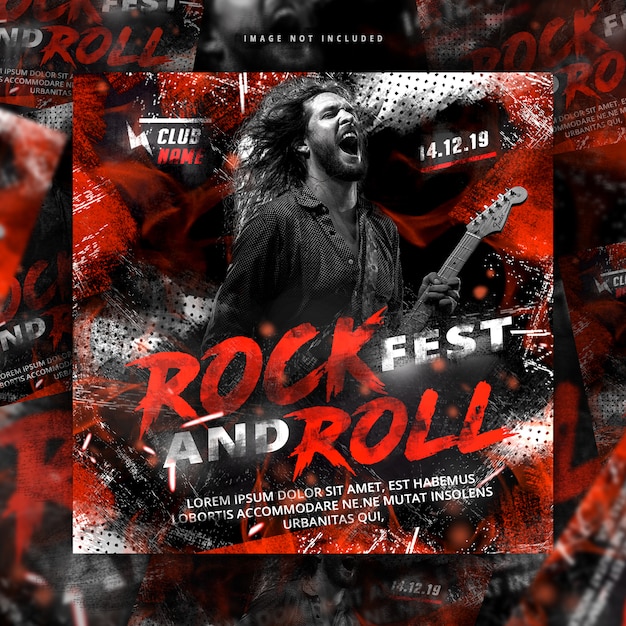 PSD rock and roll flyer post