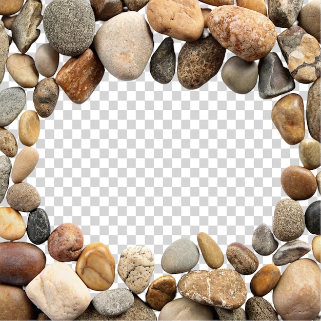 PSD rock border isolated on transparent background