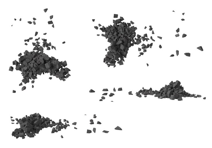 PSD rock debris isolated transparent background 3d rendering