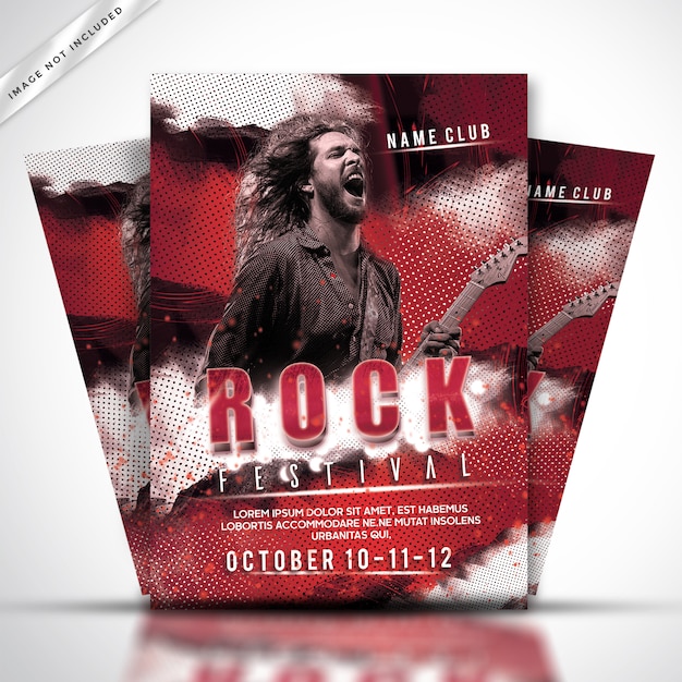 Rock festival poster or flyer template