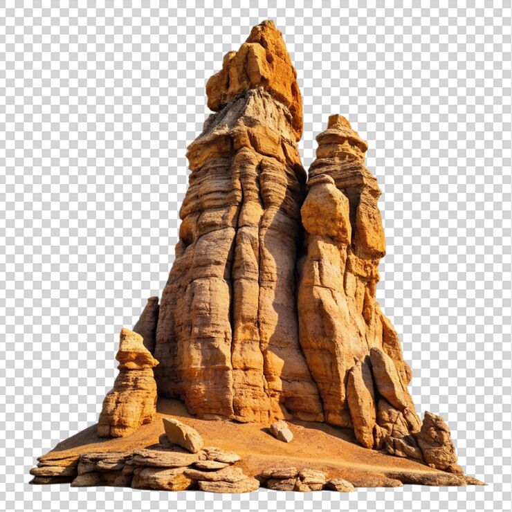 PSD rock formation isolated on transparent background