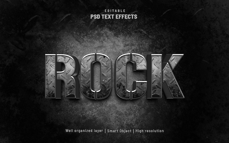 PSD rock metal film tekststijleffect