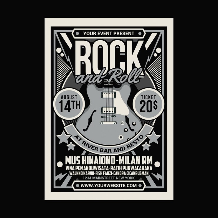 PSD rock and roll music flyer