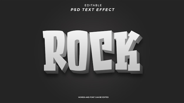 Rock text effect editable design