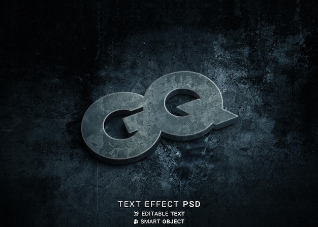 PSD rock text effect