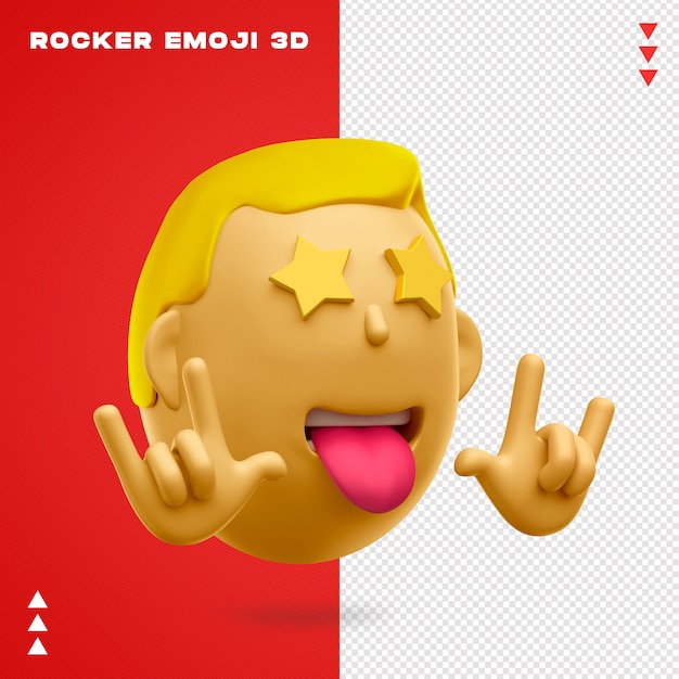 Rocker emoji 3d-ontwerp