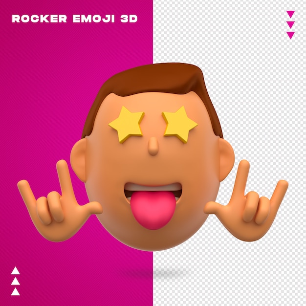 PSD rocker emoji 3d-ontwerp