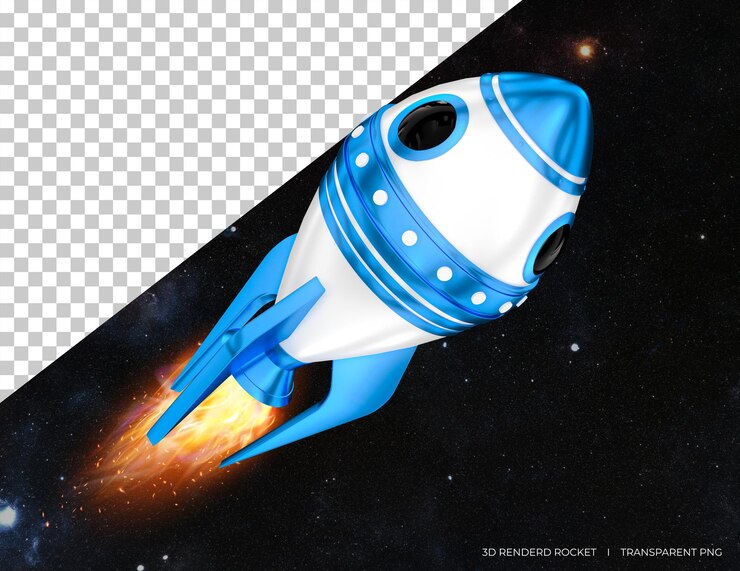 PSD ракета 3d icon 3d космическая ракета с вспышкой