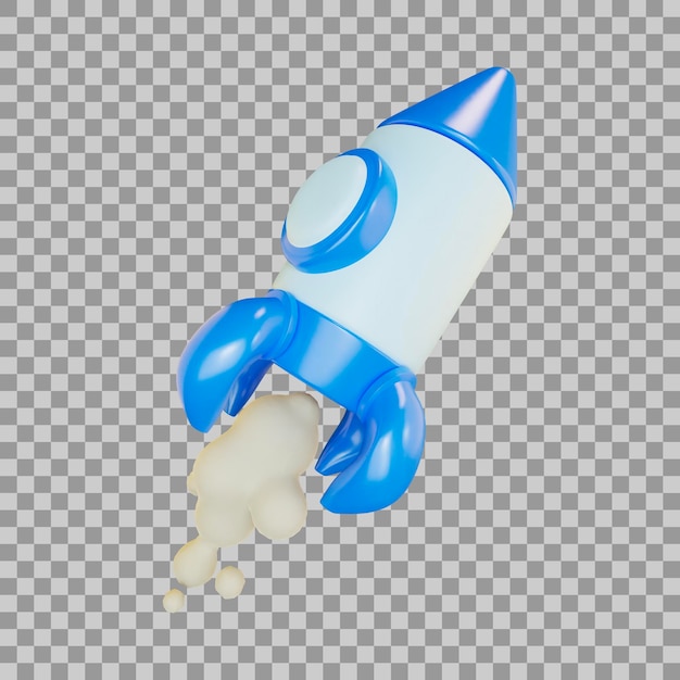 PSD rocket 3d icon groei 3d icon winst 3d icon stijging 3d icon winst voorraden succes