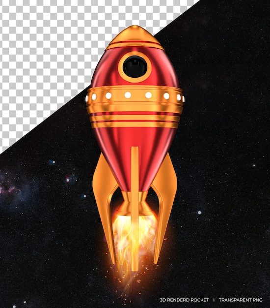 Rocket 3d icon rocket launched the concept