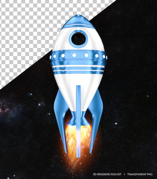 PSD rocket 3d icon rocket launched the concept