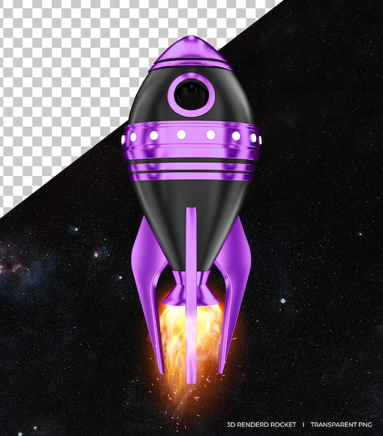 PSD rocket 3d icon rocket launched the concept