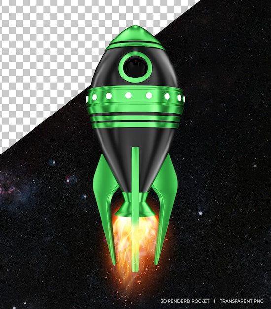 PSD rocket 3d icon ракета запустила концепцию