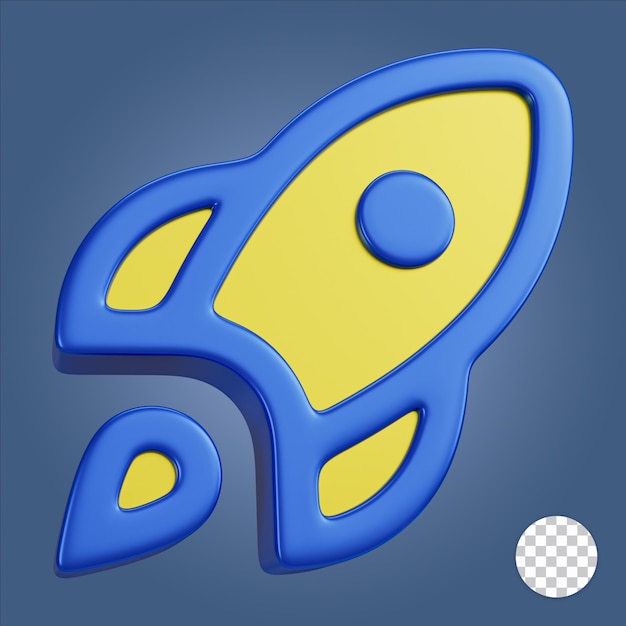 PSD rocket 3d icon