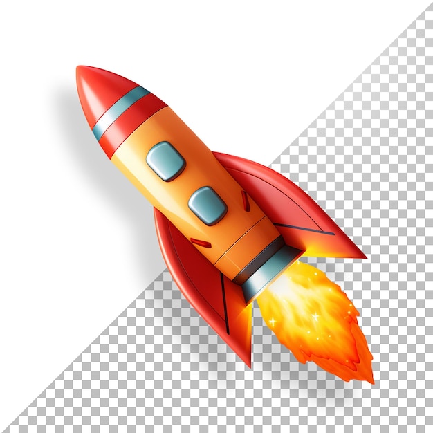 PSD rocket 3d without background