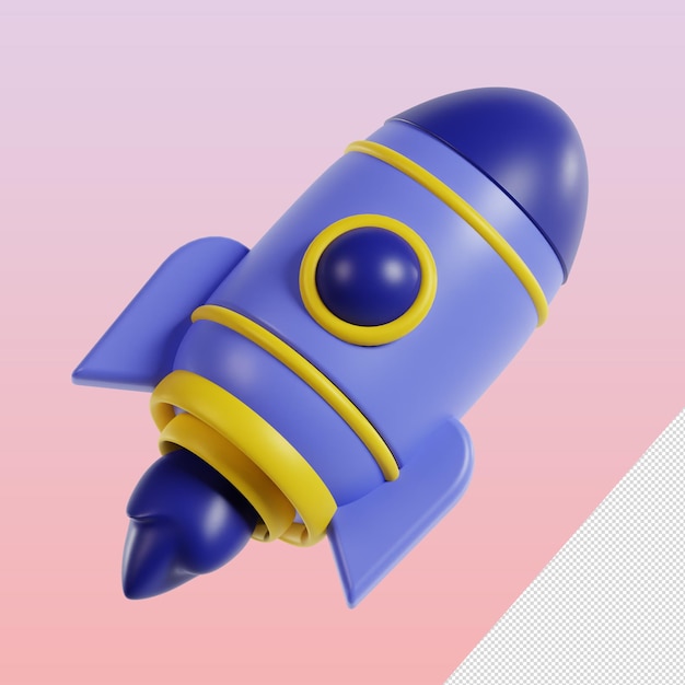 PSD rocket business launch 3d icon