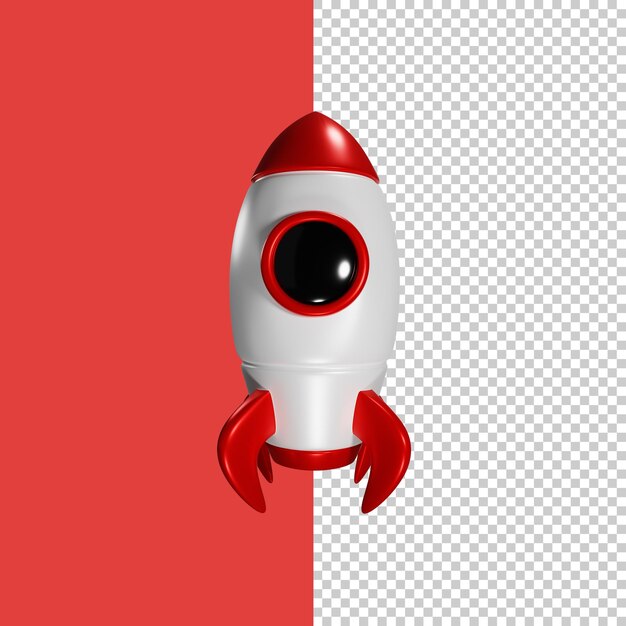 Rocket icon illustration 3d render 3d illustration