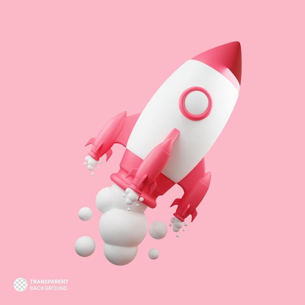 PSD rocket icon isolated 3d render ilustration