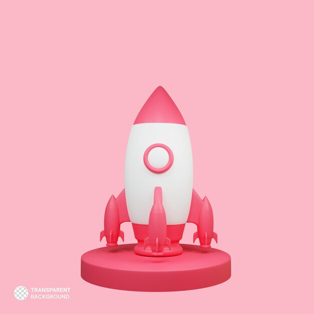 PSD rocket icon isolated 3d render ilustration