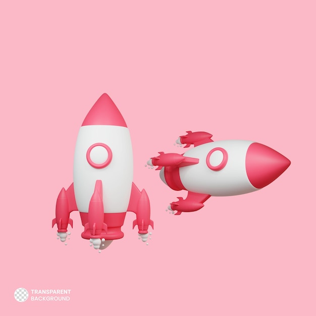 Rocket icon isolated 3d render ilustration