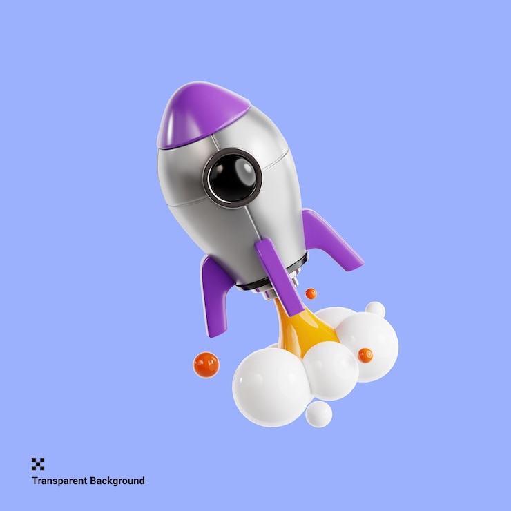PSD 3d アイコン スタイルのロケット打ち上げアドベンチャー