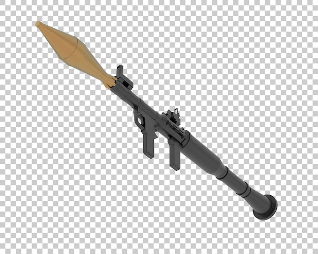 PSD rocket launcher geïsoleerd op doorzichtige achtergrond 3d rendering illustratie