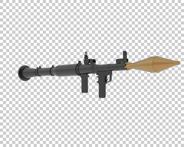 PSD rocket launcher isolated on transparent background 3d rendering illustration