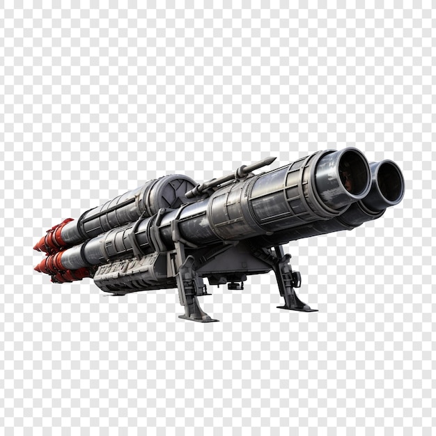 PSD rocket launcher isolated on transparent background