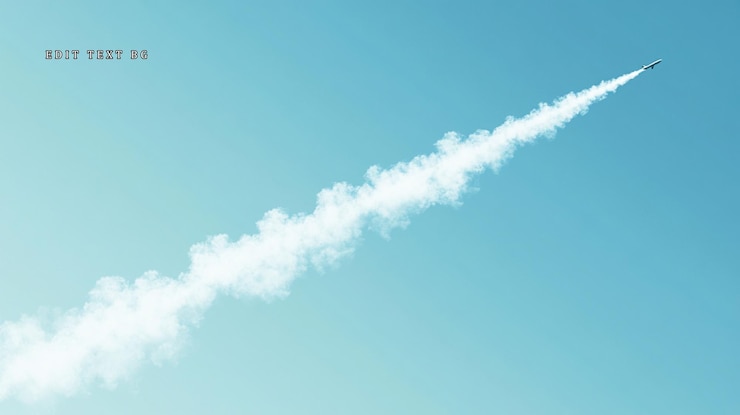 PSD rocket launching into a clear blue sky leaving a white contrail 1