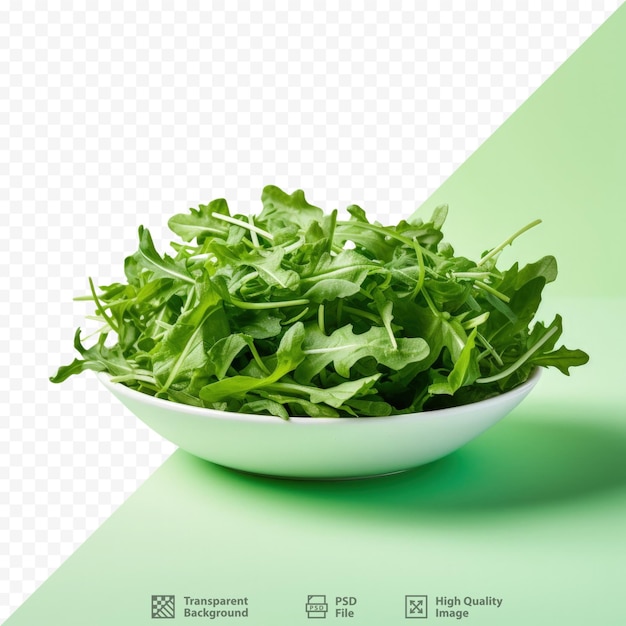 PSD rocket lettuce leaves on transparent background