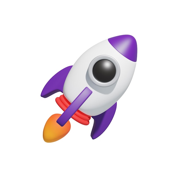 PSD rocket spaceship 3d icon space