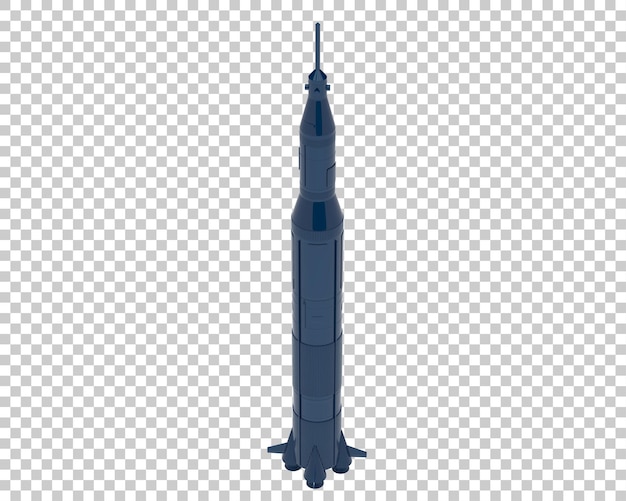 Rocket on transparent background 3d rendering illustration
