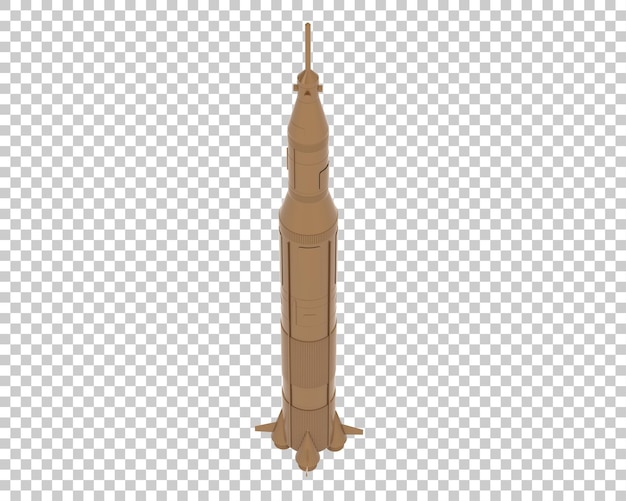 PSD rocket on transparent background 3d rendering illustration