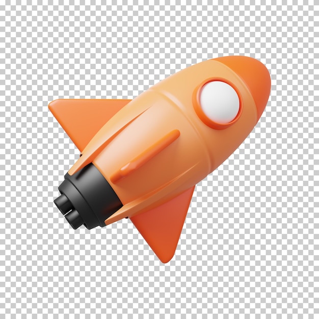 PSD rocket with 3d render