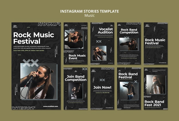 Rockmuziekfestival Instagram-verhalen