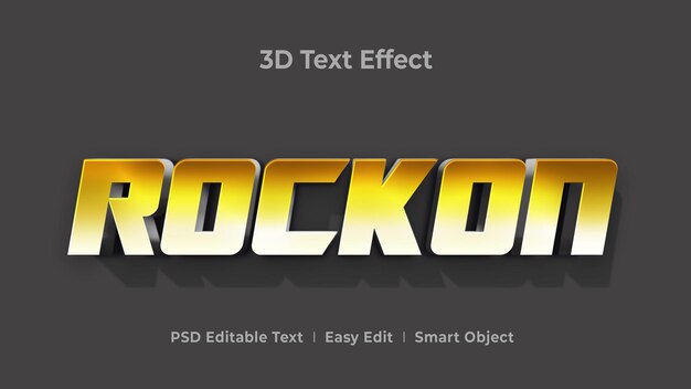 Modello effetto stile testo 3d rockon