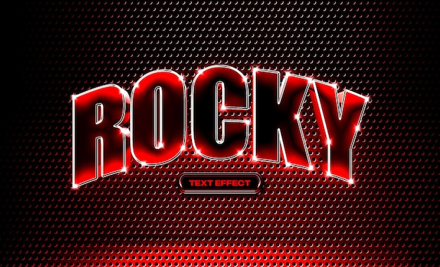 PSD rocky 3d tekst stijl effect sjabloon