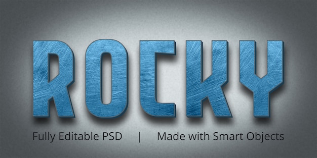 Rocky editable text style effect mockup